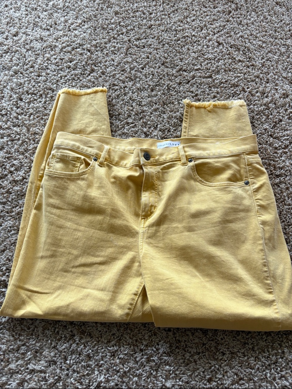 LOFT Sunlit Yellow Cropped Ankle Jeans